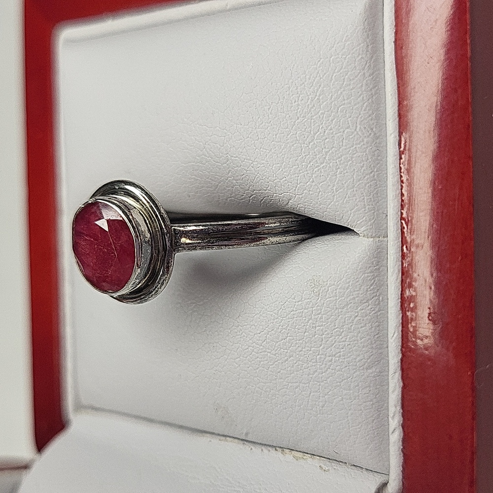 Sterling Silver Ring With Ruby Gemstone - image 3